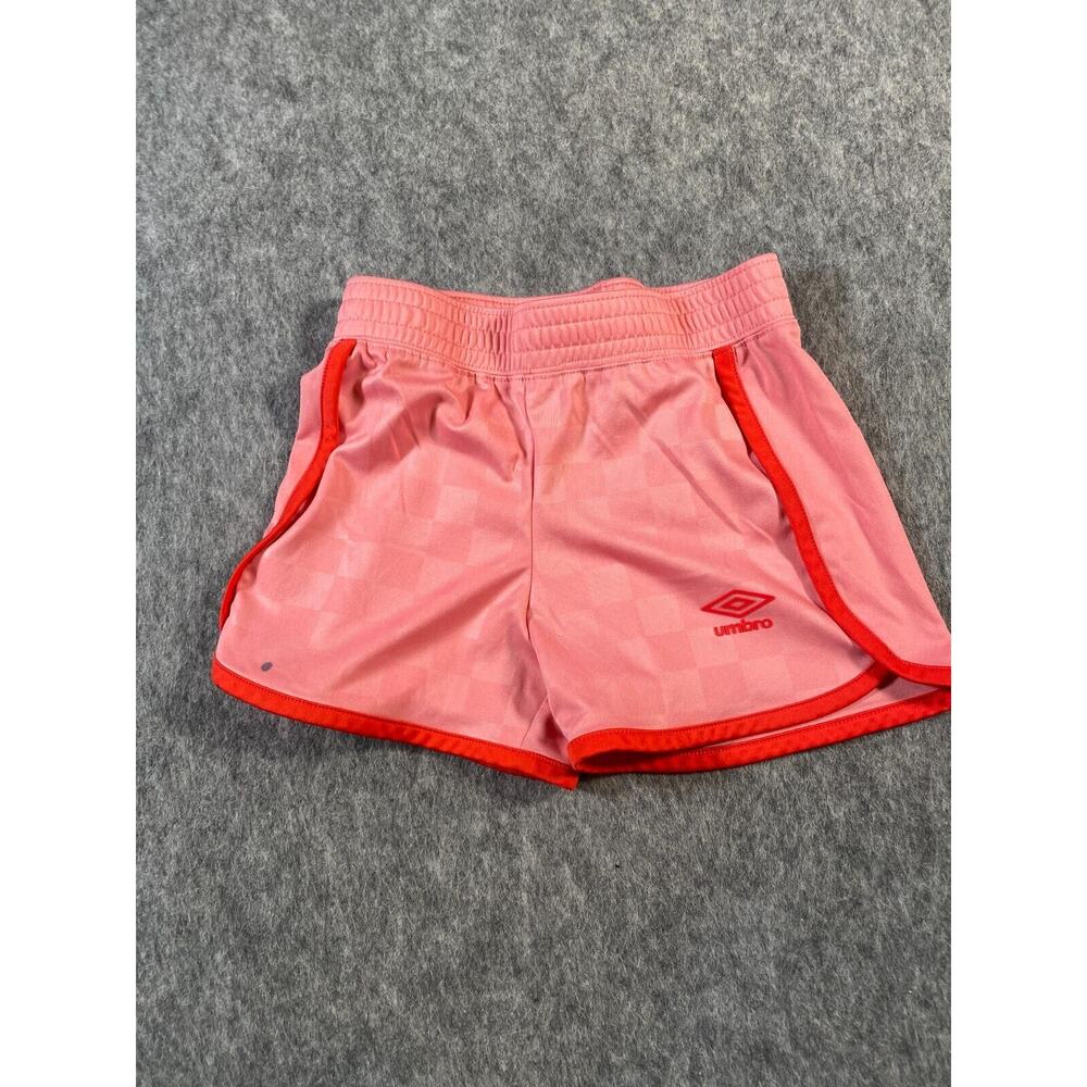 Checkered Style Umbro Pink Soccer Athletic Shorts Youth Unisex Small 6/6X